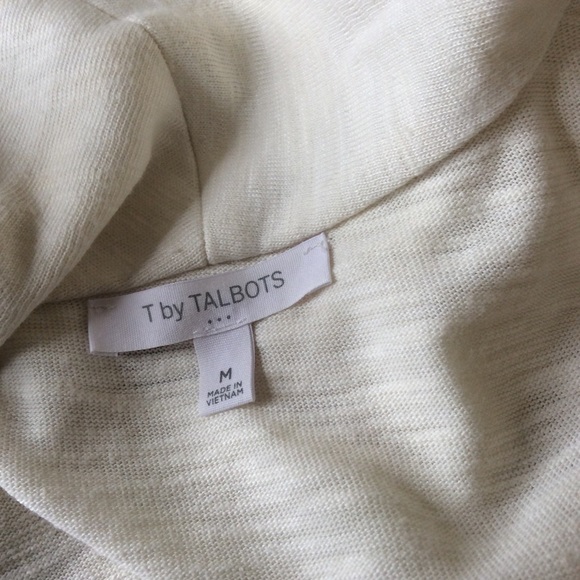T Talbots Sleeveless Ivory Charcoal Vest Size M - Picture 5 of 6